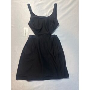 Outdoor Voices Black XS Court Dress Athletic Skirt Shorts Cutout Tennis Golf